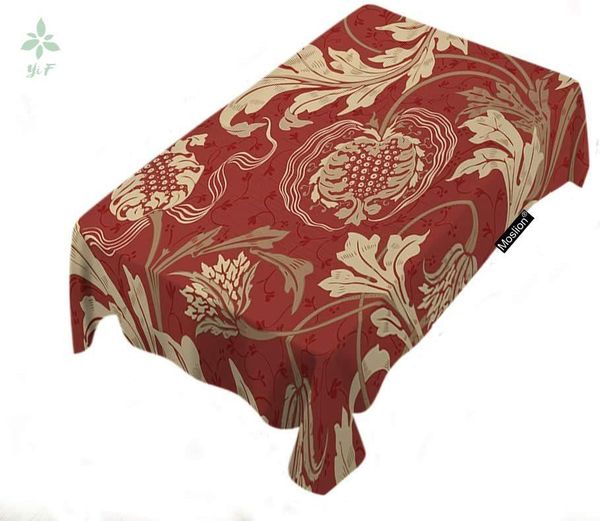 

poppies retro floral leave elegant beautiful charming paisley pattern rectangle tablecloth picnic bbq table cover for kitchen cloth