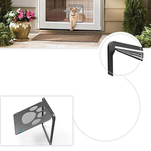 

pet screen door dog footprint pattern cat window flap safe supplies kennels & pens