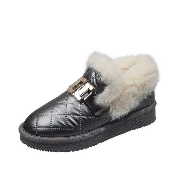 

boots personalized flat boots, fashion casual low-cut warm, Black