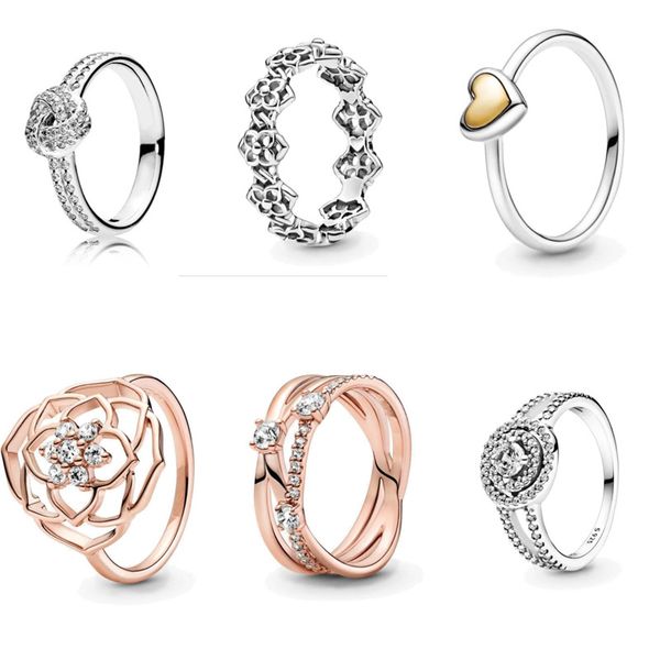 

original 925 sterling silver rose flower love pan ring female wedding ceremony gift exquisite jewelry