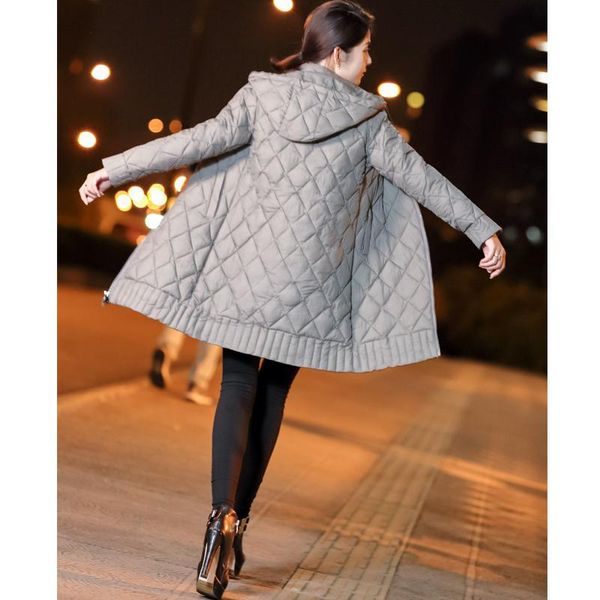 

women's trench coats winter jacket female parka coat long hoodie down cotton plus size 3xl hooded thick parkas autumn women, Tan;black