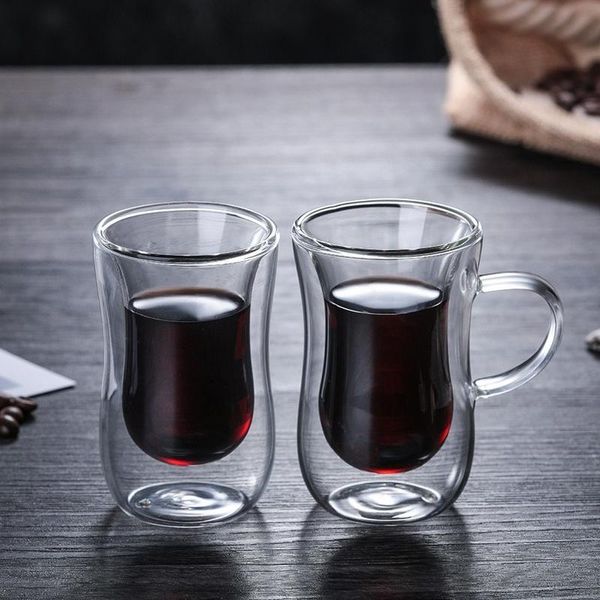 

wine glasses the double wall glass cup coffee cups tea transparent set