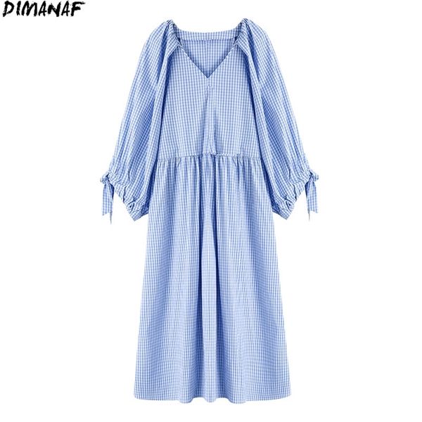 

plus size summer dress women female v-neck plaid print japanese fashion maxi casual elegant large 4xl 210531, Black;gray
