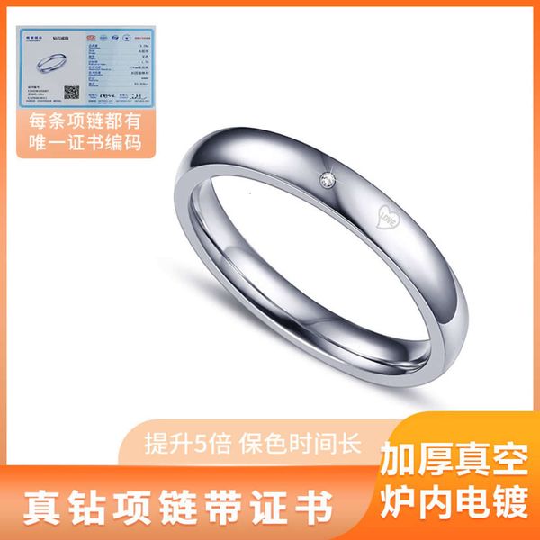

selling titanium steel real diamond ring, Black