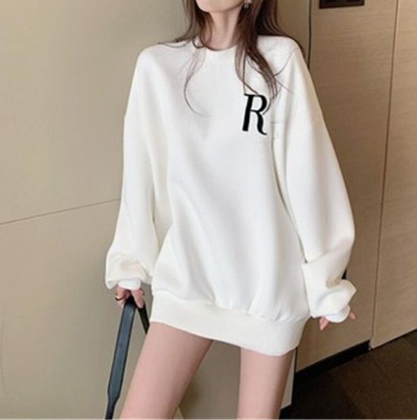 

women's hoodies & sweatshirts vintage eagle letter print oversized women o-neck pullovers 2021 autumn fashion streetwear loose casual w, Black