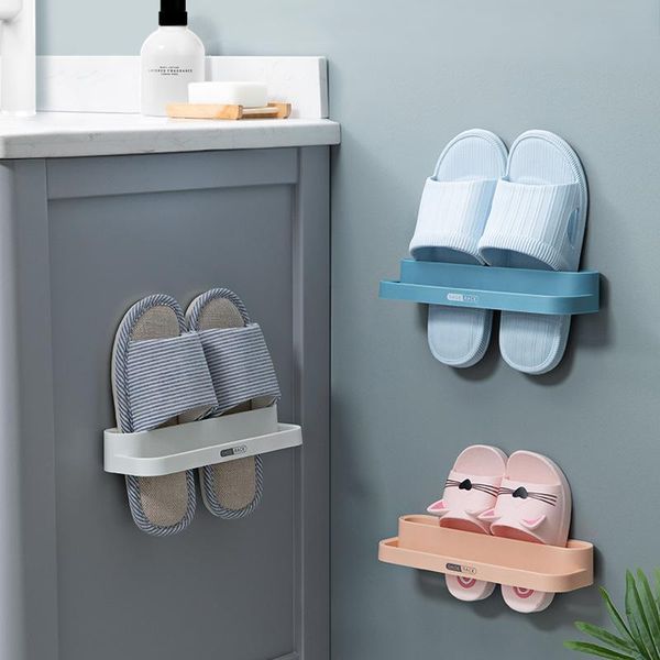 

hooks & rails bathroom double-layer shoe rack hanging type non-perforated slippers dormitory storage artifact toilet drain