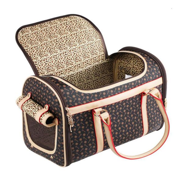 

Pu Embossed Three Open Cat Dog Going Out Portable Bag Pet Products