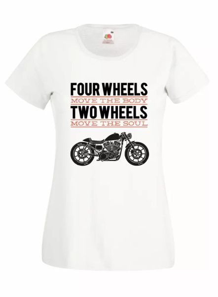 

j914 womens mesh four wheels move the body two soul t-shirt motor style, White;black