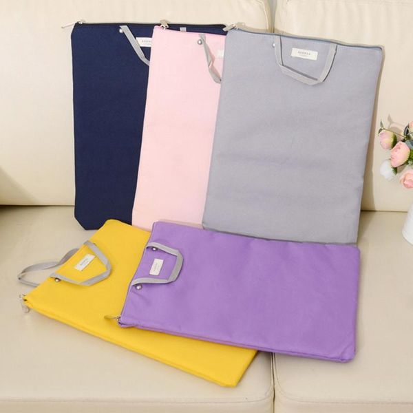 

business card files multi-function portable a4 oxford cloth document bag file folder briefcase with zipper for office and school supplies