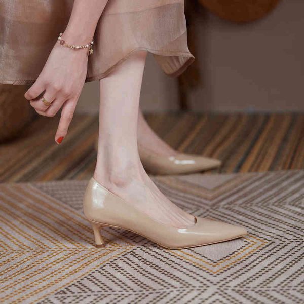 

sandals female pumps genuine leather shoes plus size 22-25.5cm full patent classic high european fashion heels kr6e, Black