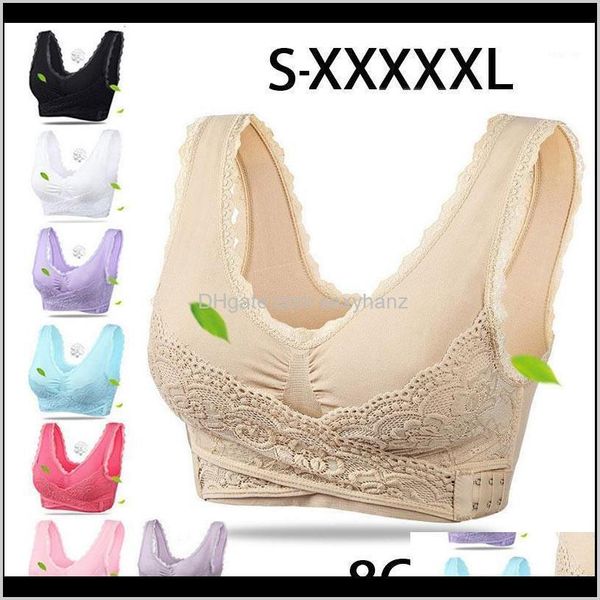 

bras womens apparel drop delivery 2021 s5xl women underwear lingerie lace sports bra breathable solid color push up comfortable cross si, Red;black