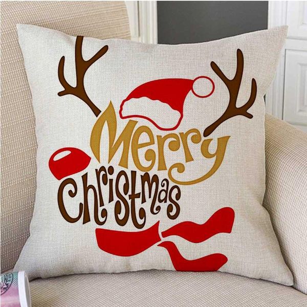 

cushion/decorative pillow nordic letter print christmas decoration art sofa throw cover red merry wishes letters car chair cushion