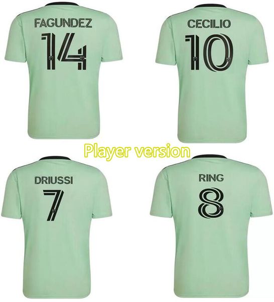 

mls austin fc soccer jersey away 2022 2023 away blue djitte driussi ring cecilio fagundez urutti 22 23 football shirts, Black;yellow