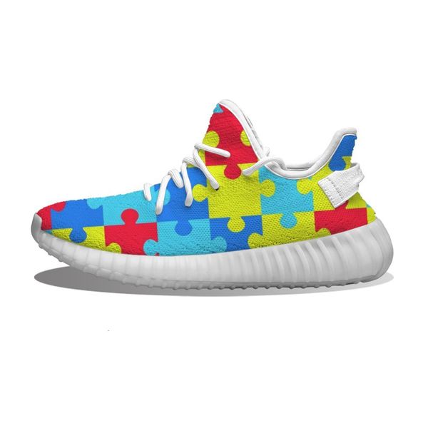 

diy custom autism awarens jigsaw puzzle running shoes mh printed mens womens trainers outdoor sports sneakers 6375