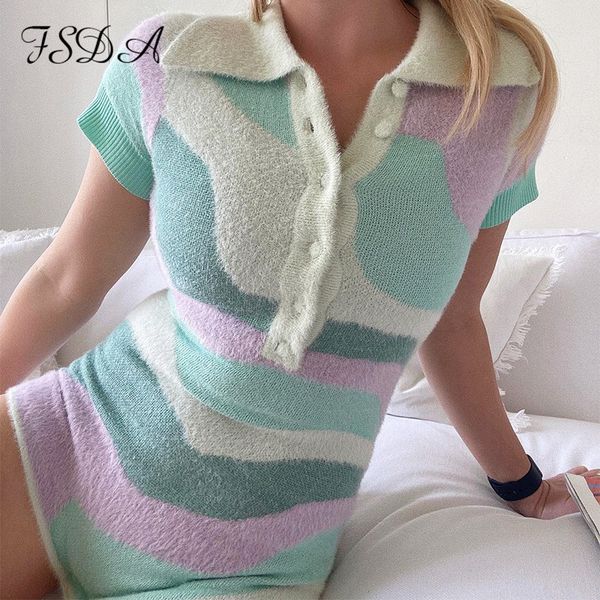 

2021 summer short sleeve playsuit women patchwork y2k knitted v neck casual romper bodysuitshigh quality, White