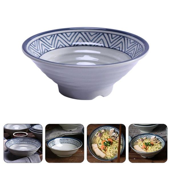 

1pc large ramen bowl durable tableware noodle home soup (blue) bowls