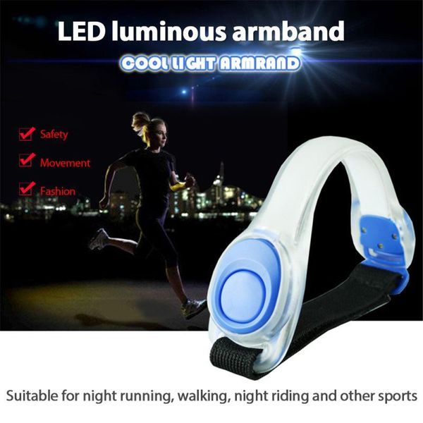 

night running armband led silicone light safety belt arm leg warning wristband for cycling outdoor sports elbow & knee pads, Black;gray