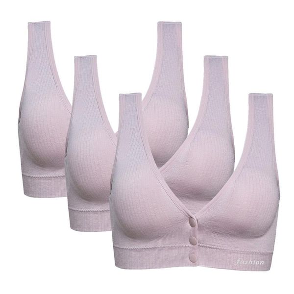 

bras 3pcs breathable cotton maternity nursing bra pregnancy breast feeding underwear bralette front closure for women, Red;black