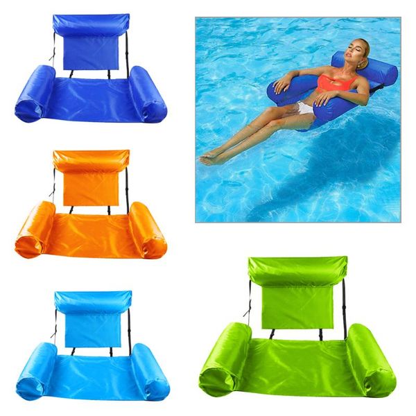 

camp furniture pvc summer inflatable foldable floating row swimming pool party water hammock air mattresses bed beach sport lounger chair