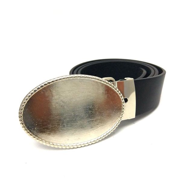

belts accesorios designer men for jeans black pu leather belt cowboy clip oval blank metal buckle, Black;brown