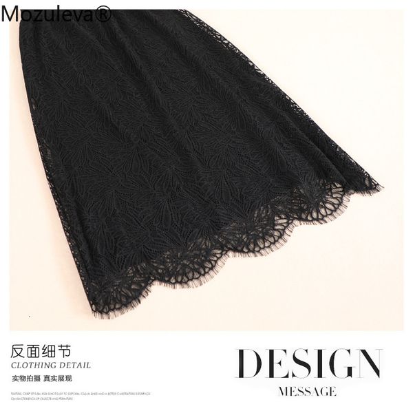 

mozuleva autumn mercerised skirt cotton knitted or crocheted retail skirts, Black