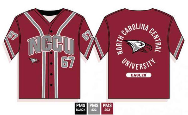 

Mens North Carolina Central University Baseball Jersey Custom Any Name Number Stitched College Apparel Big & Tall, Red