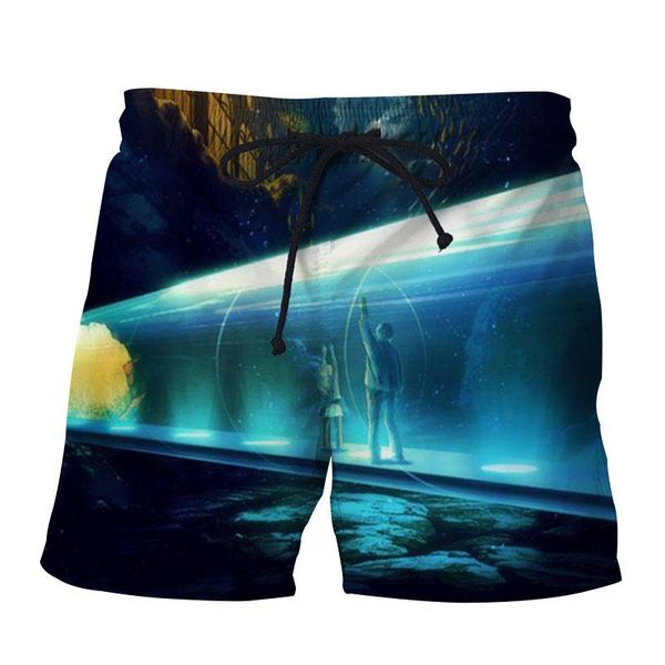 

men's shorts 2021 summer 3d printed beach running sports workout for men quick dry training gym athletic, White;black