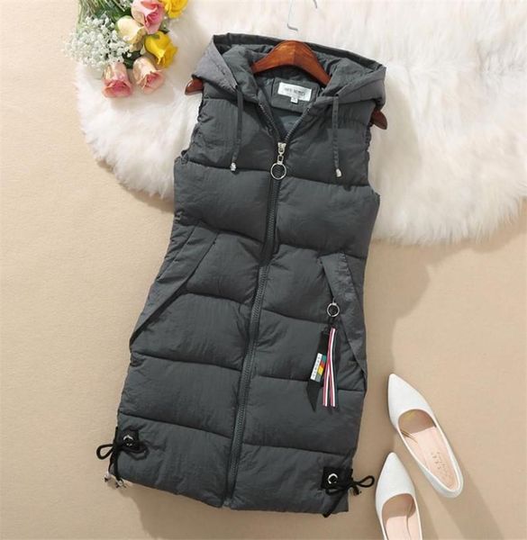 

women's vests down cotton jacket autumn winter sleeveless waistcoat fashion leisure high street trend medium, Black;white