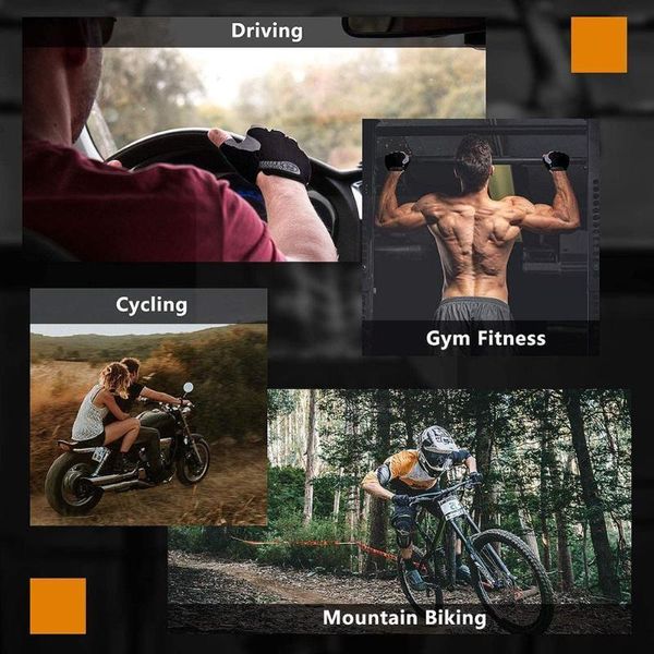 

cycling gloves fingerless half anti-slip breathable anti- sports mtb road motorcycle bike bicycle for men women s9j4, Black