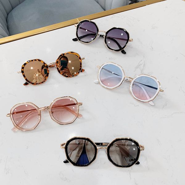 

kids sunblock leopard print irregular children sunglasses ultraviolet-proof child glasses travel decoration accessories, Blue