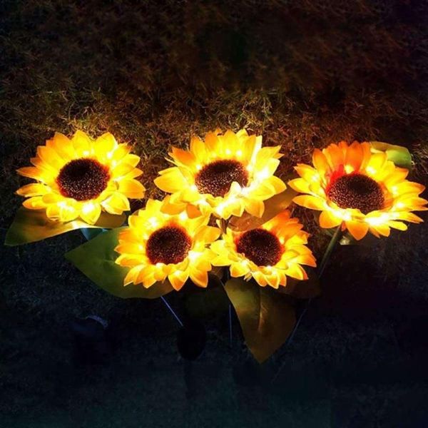 

lawn lamps 1pc sunflower solar powered stake waterproof outdoor garden light