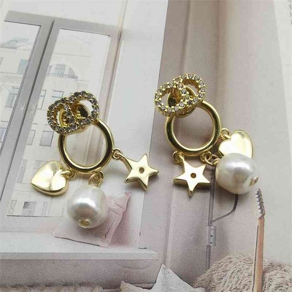 

buy 75% off light luxury inlaid fashion tassel pearl earrings female, Golden;silver