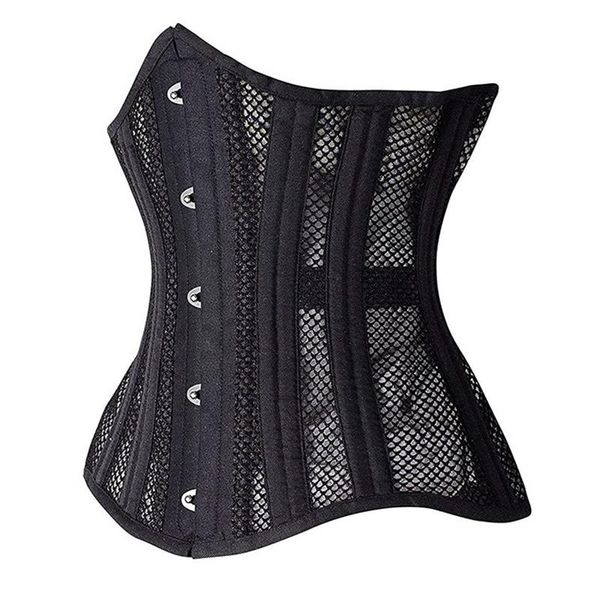 

bustiers & corsets underbust corset women gothic curve shaper breathable slimming belt waist trainer white black325m, Black;white
