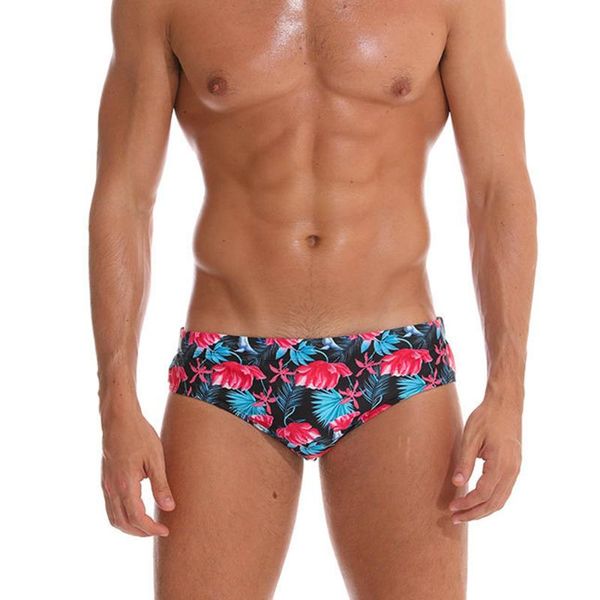 

two-piece suits underpants men's printed swimwear triangle swimming trunks string short sports low waist