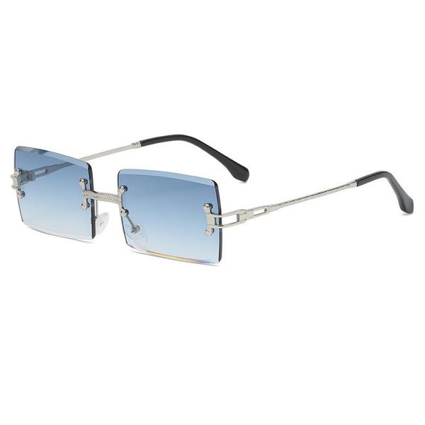 

sunglasses fashion rimless square women designer vintage gradient sun glasses for men ladies uv400 shades eyewear, White;black