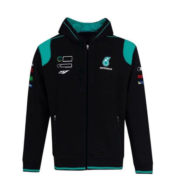 

2021 new f1-men's casual hooded jacket racing workwear velvet pullover