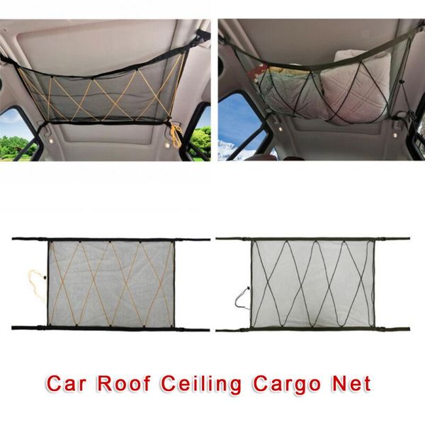 

car organizer net roof parts storage bag pocket elastic mesh polyester