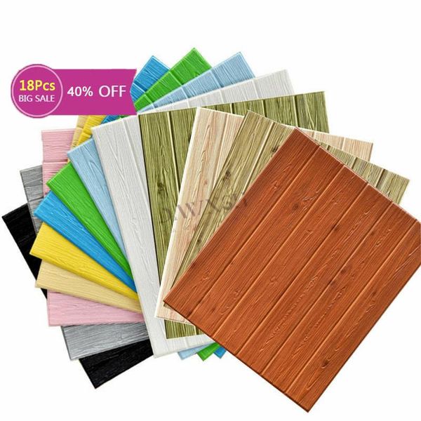 

3d wood grain wall sticker diy self-adhesive wallpaper stickers home decoration anti-collision waterproof mildew wallpapers
