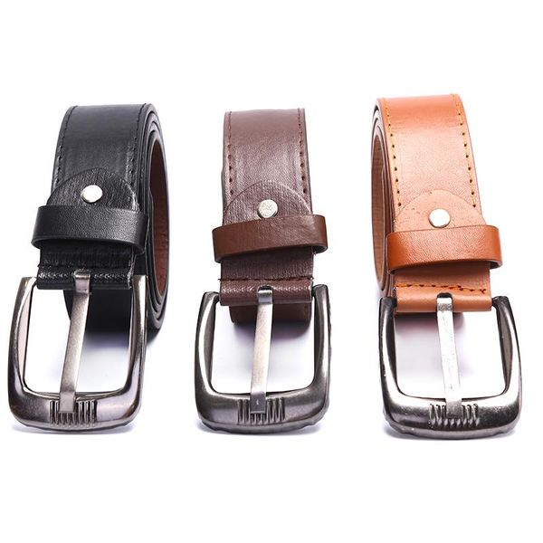

belts 110cm fashion leather for mens casual retro belt washed men's metal pin buckle, Black;brown