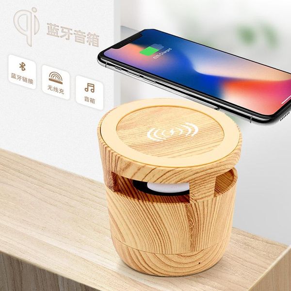

portable speakers mini retro wood grain subwoofer bluetooth speaker
