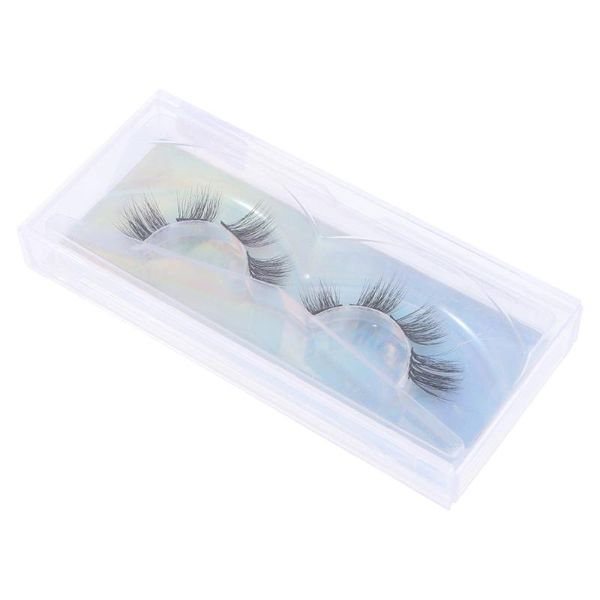 

pair artificial eyelashes segmented false makeup tool (black)