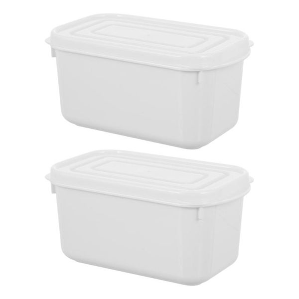 

dishes & plates 2pcs home butter boxes containers holders cases (white)