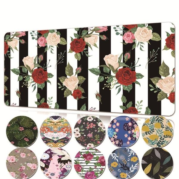 

mouse pads & wrist rests super creative gaming mousepad pu leather office pad flower pattern computer soft pc desk mat
