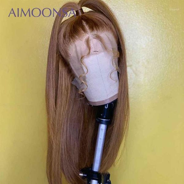 

brown human hair wig lace front wigs straight colored preplucked brazilian baby t part 130% remy1, Black;brown