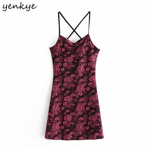 

romantic floral rose backless sling dress women sleeveless halter bodycon mini mujer summer party vestido 210514, Black;gray