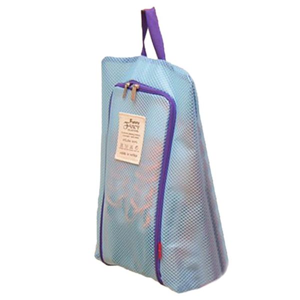 

storage boxes & bins mesh shoes hanging bag portable travelÂ organizer - blue