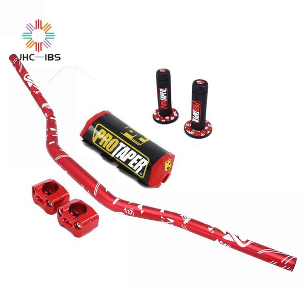 

handlebars motorcycle handlebar 1-1/8" black pads cnc clamp pit bike motocross 28.5mm