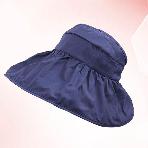 

outdoor hats 1pc empty foldable sunhat activities creative uv protection hat for beach ladies (dark blue), Black;white