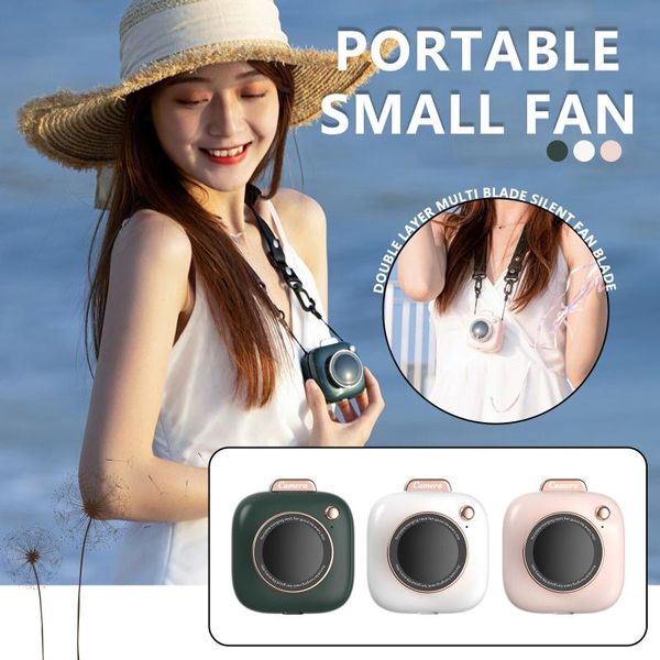 

electric fans summer sports hanging neck fan charging portable lazy with light folding desksmall