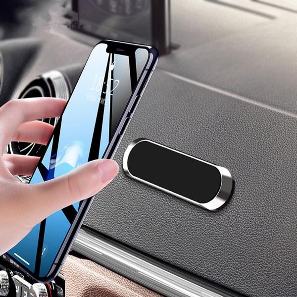

cell phone mounts & holders magnetic car holder mini strip paste stand for huawei wall zinc alloy magnet gps mount dashboard